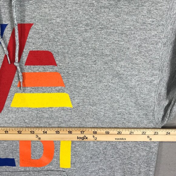 Gildan Aldi Hoodie Adults Large Gray Logo Pullover Sweatshirt Pocket Heavy Blend - Picture 10 of 12